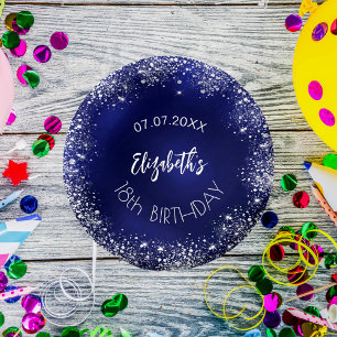 Bols En Carton Anniversaire marine bleu argent nom de parties sci