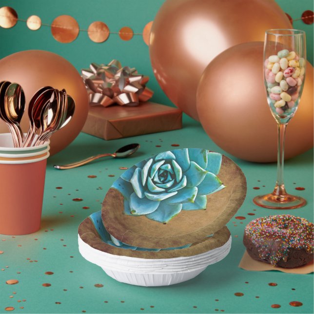 Bols En Carton Aquarelle Succulente Rustique Brown (Multi)