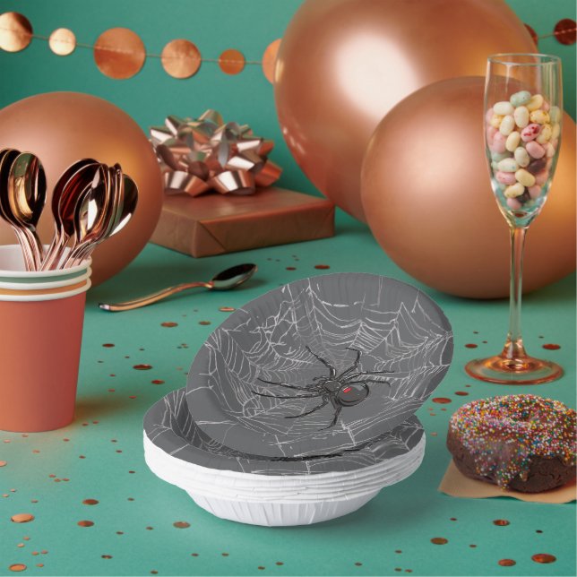 Bols En Carton Araignée Noire Et Araignée De Toile D'Araignée (Multi)