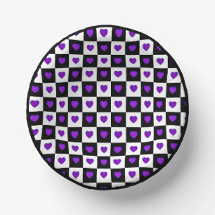 Bols En Carton B&W Purple Hearts Beating