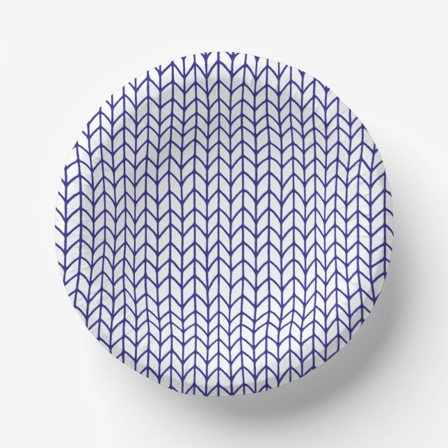 Bols En Carton Ballons de papier KNIT LIGNE BLEUE (Recto)