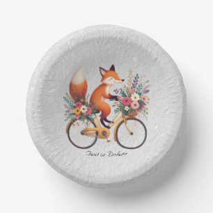 Bols En Carton Bicyclette florale Fox papier Bowl