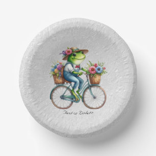 Bols En Carton Bicyclette florale Frog Bol en papier