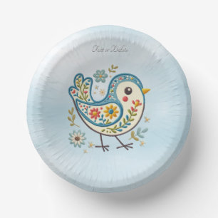 Bols En Carton Bleu Bird Floral Papier Bowl
