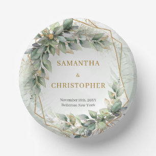 Bols En Carton Boho sauge eucalyptus feuille mariage parties scin