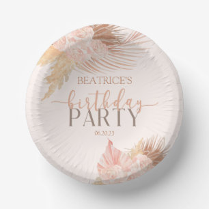 Bols En Carton Boho Soft Rose Floral Fleurs Anniversaire