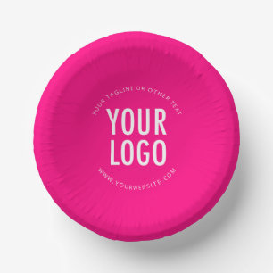 Bols En Carton Bol à papier rose vif personnalisé avec logo d'ent