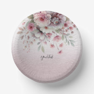 Bols En Carton Bol de papier floral blanc rose moderne