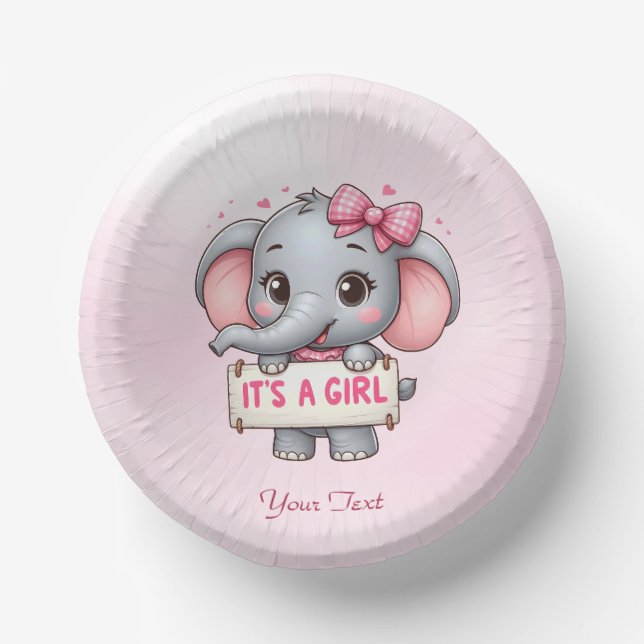 Bols En Carton Bol en papier d'éléphant rose (Recto)