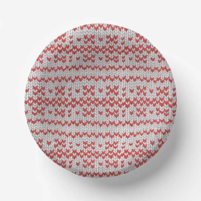 Bols En Carton Bol en papier KNIT NORD ROUGE (Recto)