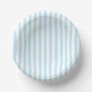 Bols En Carton Bol en papier rayé bleu pastel et blanc