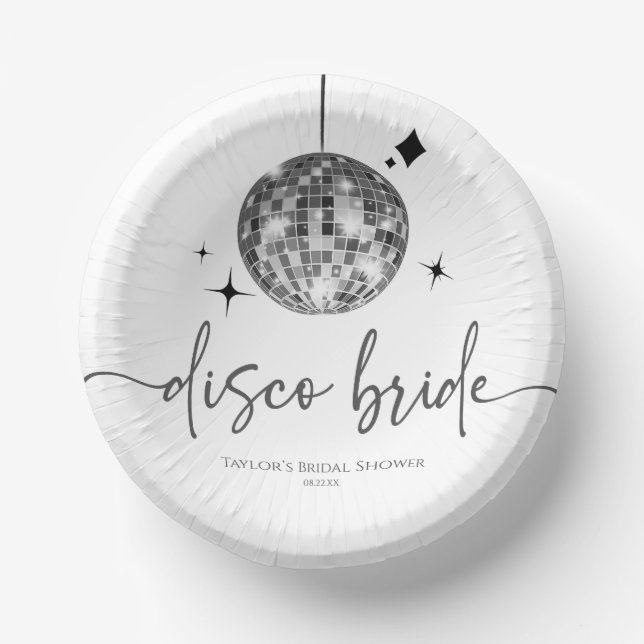 Bols En Carton Boule de Disco Argentée Mariée de Disco Enterremen (Recto)
