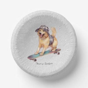 Bols En Carton Boule de papier d'aquarelle Golden Retriever