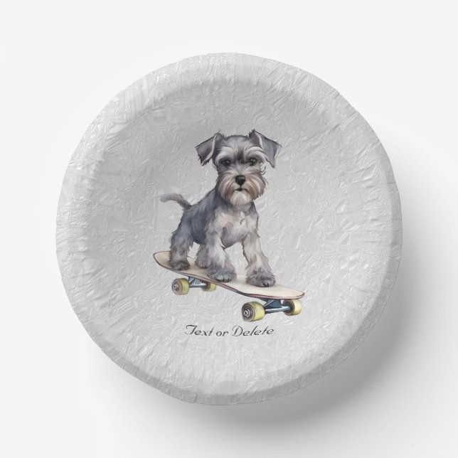 Bols En Carton Boule de papier Schnauzer de couleur d'eau (Recto)