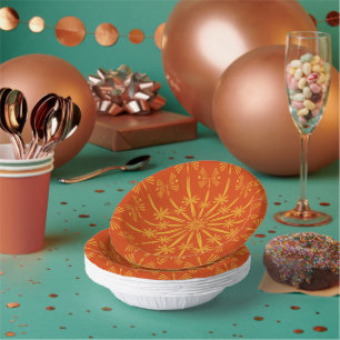 Bols En Carton Boules de papier Retro Mandala Papaya