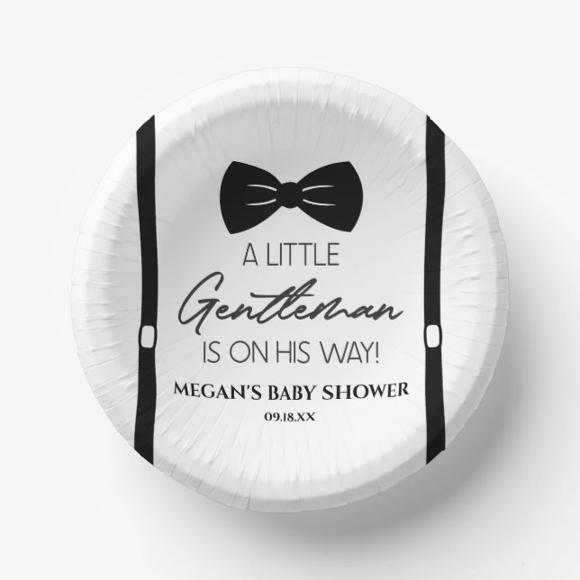 Bols En Carton Bowtie Suspende Un Petit Baby shower Gentil (Recto)