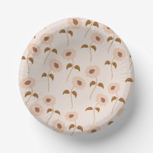 Bols En Carton Brown Beige Retro Y2K Hippie Motif de tournesol