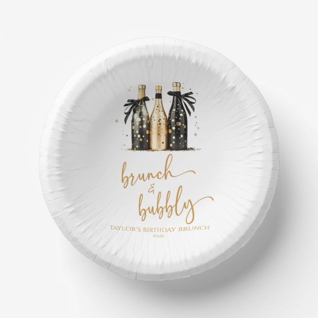 Bols En Carton Brunch et Bubbly Champagne Anniversaire Brunch (Recto)