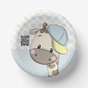Bols En Carton Cartoon personnalisé Baby Boy Giraffe