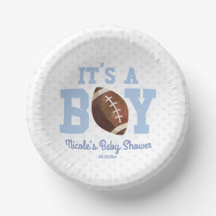 Bols En Carton C'est un garçon ! Baby shower de football bleu