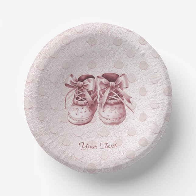 Bols En Carton Chaussures de bébé rose bol en papier (Recto)