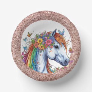 Bols En Carton Cheval Whimsical Rainbow Floral Equestriday