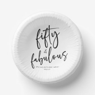 Bols En Carton Cinquante et fabuleux Minimal 50e fête d'anniversa