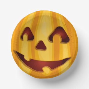 Bols En Carton Citrouille sculpté souriant design Halloween