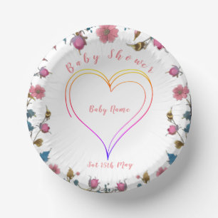 Bols En Carton Coeur baby shower