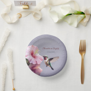 Bols En Carton Colibri et Hibiscus   Mariage pourpre