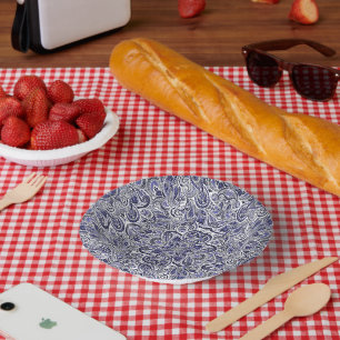 Bols En Carton Conception de motifs paisley bleu blanc mignon