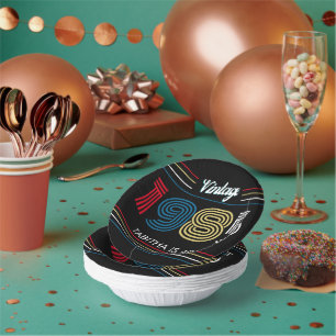 Bols En Carton Couleurs primaires vintage Retro Stripe 1985