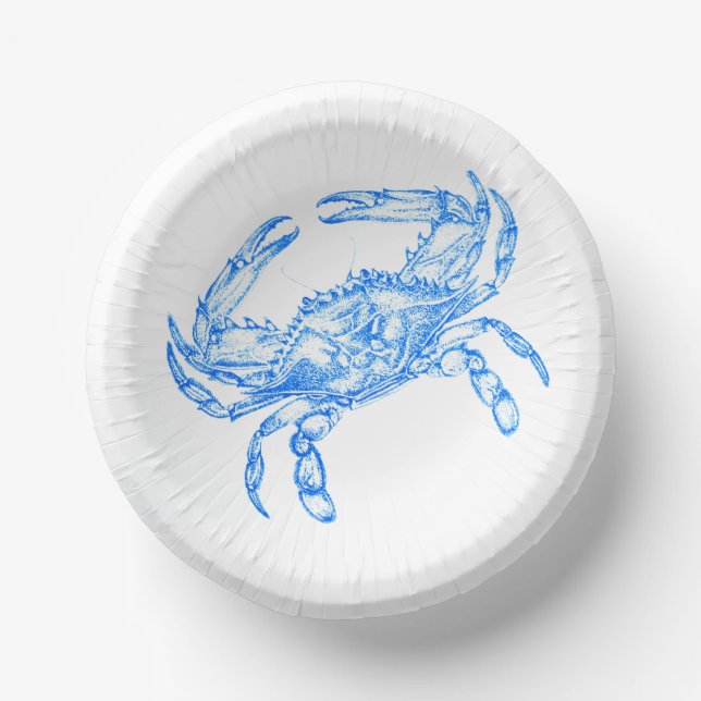 Bols En Carton crabe bleu vintage (Recto)