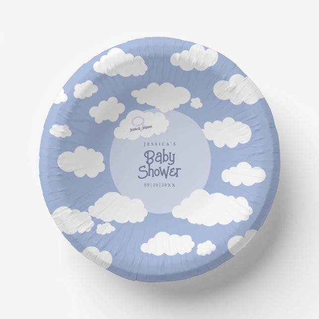 Bols En Carton Cute Cloud Neuf 9 Baby showers Fête Whimsical (Recto)