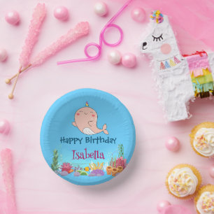 Bols En Carton Cute Narwhal Fish Unicorn Baleine mer Anniversaire