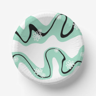 Bols En Carton Daisy Groove en vert, noir et blanc