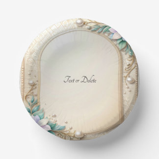 Bols En Carton Decorative Floral Frame with Pearls