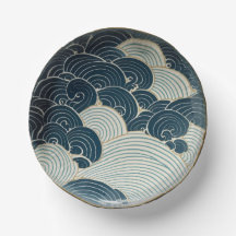 Design traditionnel japonais Blue Wave en céramiqu