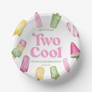 Bols En Carton Deux Cool Pink Retro Popsicle 2ème anniversaire fê
