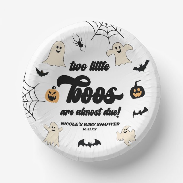 Bols En Carton Deux petits boos jumeaux Baby shower d'Halloween (Recto)
