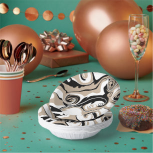 Bols En Carton Déversement - Taupe, noir et blanc