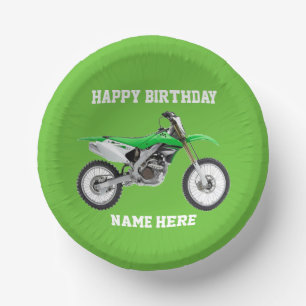 Bols En Carton Dirt Vélo Vert Anniversaire Sport Moto Cool