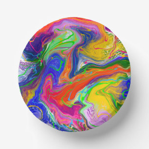 Bols En Carton Disco Ball Electricity Marble Fluid Art