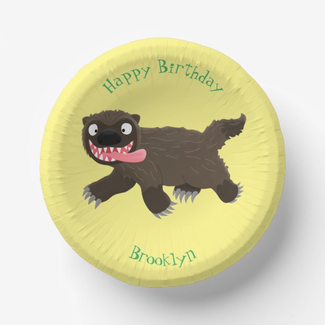 Bols En Carton Drôle animal avide de carcajou (Recto)