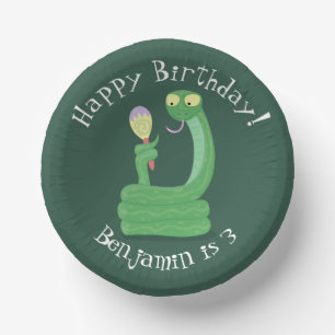Bols En Carton Drôle serpent vert avec caricature maraca