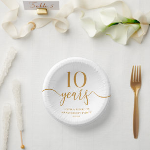Bols En Carton Élégant 10e anniversaire de Mariage de Champagne
