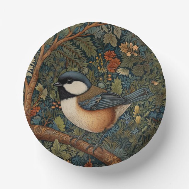 Bols En Carton Elegant Retro Art Nouveau woodland bird (Recto)