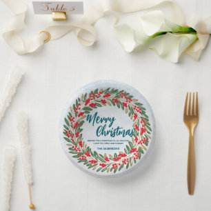 Bols En Carton Élégante couronne rouge Holly Berries Gold merry X