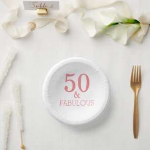 Bols En Carton Fabuleux 50 Anniversaire Coral Rose Couleur person