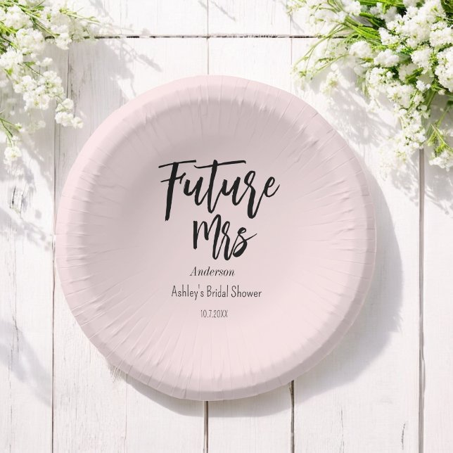 Bols En Carton Fête des mariées Futur Mme Blush Pink (Créateur téléchargé)
